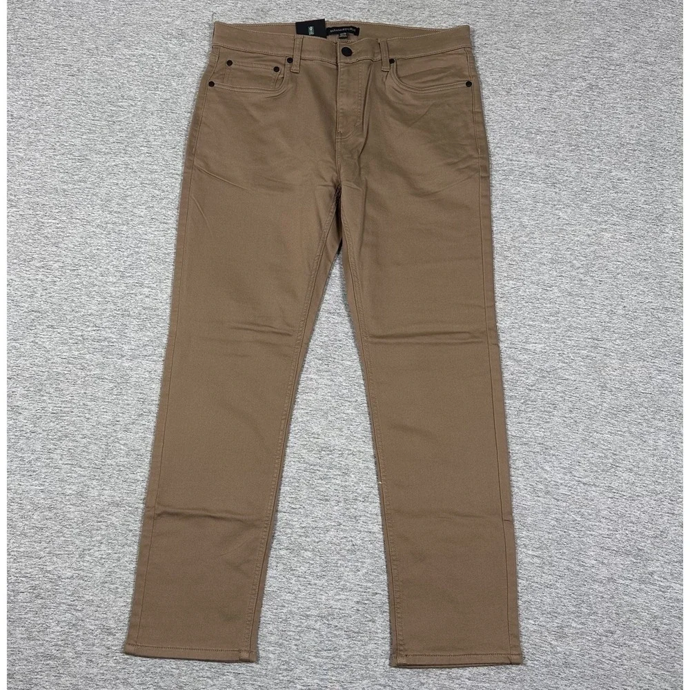 Banana Republic Pants Mens Size 34x30 Brown 5-Pocket Stretch Chino City NEW (B)
